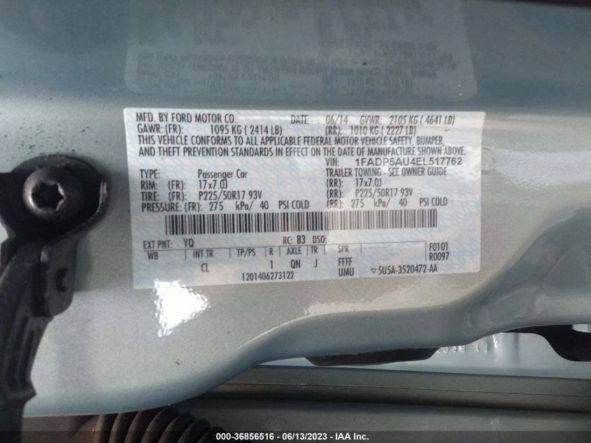 2014 FORD C-MAX HYBRID SE - 1FADP5AU4EL517762
