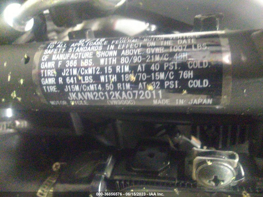 2019 KAWASAKI VN900 C JKAVN2C12KA072011