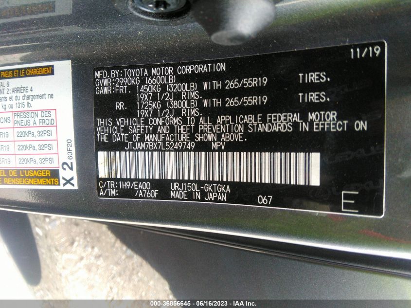 2020 LEXUS GX GX 460 PREMIUM JTJAM7BX7L5249749