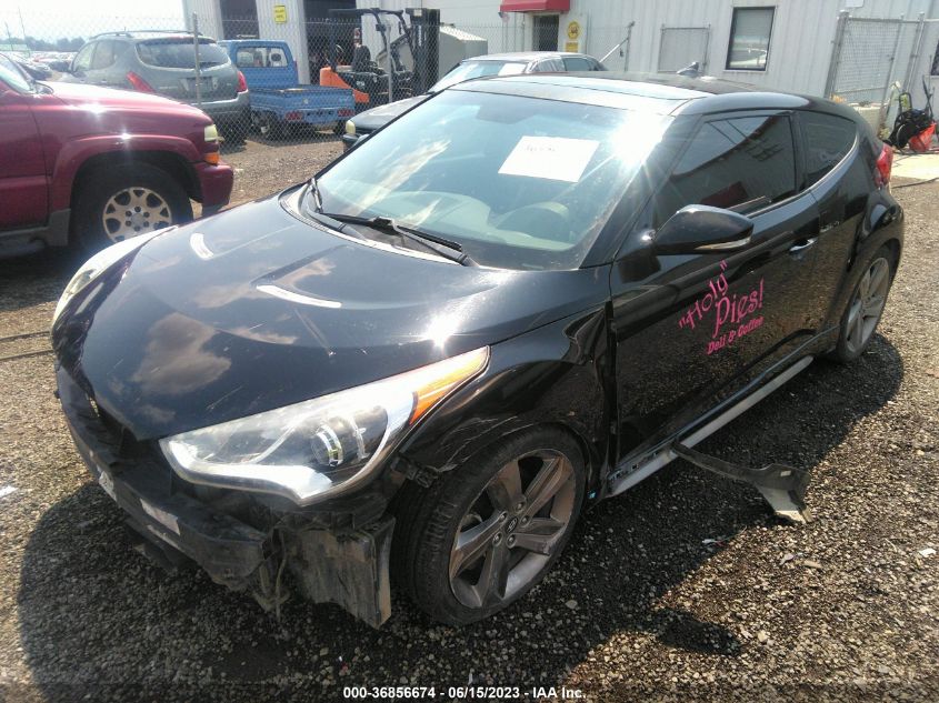 2013 HYUNDAI VELOSTER TURBO W/BLACK INT - KMHTC6AE3DU150244
