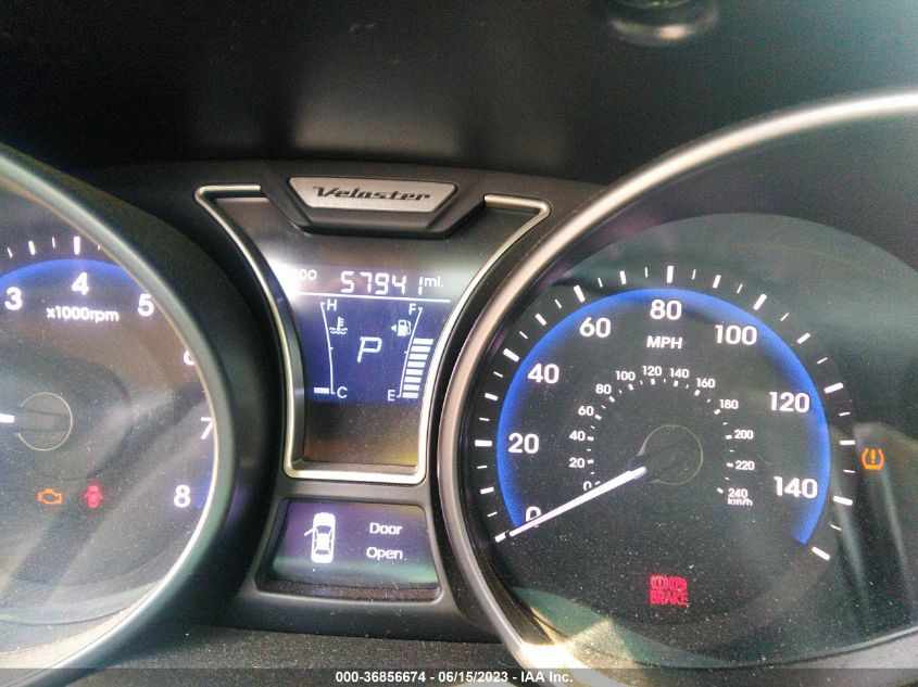 2013 HYUNDAI VELOSTER TURBO W/BLACK INT - KMHTC6AE3DU150244
