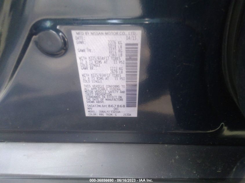 2015 NISSAN ROGUE S - 5N1AT2ML6FC867868