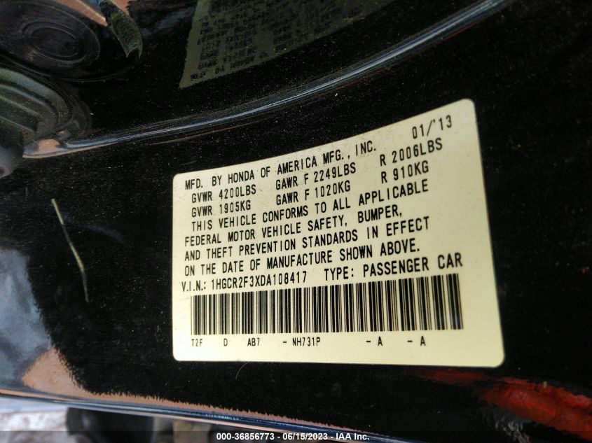 2013 HONDA ACCORD LX - 1HGCR2F3XDA108417