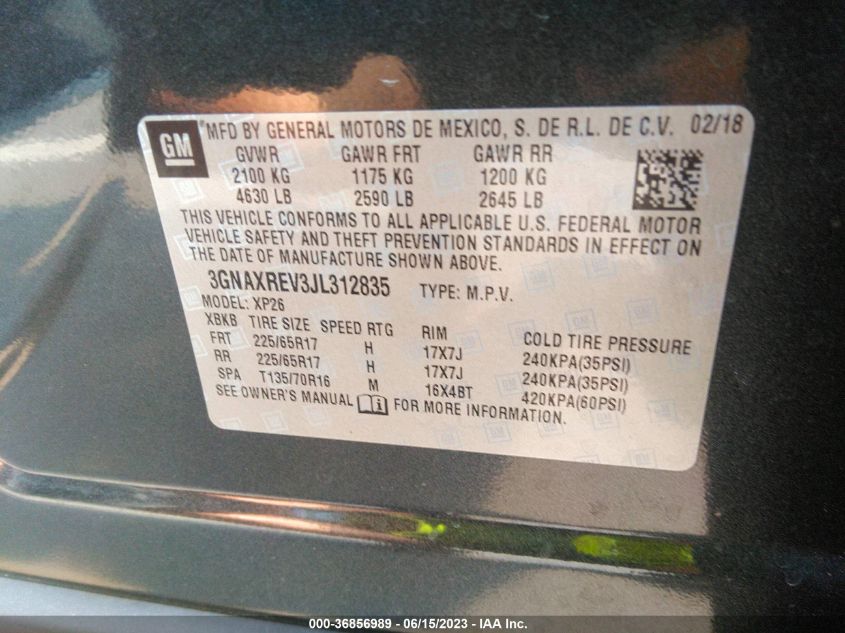 2018 CHEVROLET EQUINOX LS - 3GNAXREV3JL312835