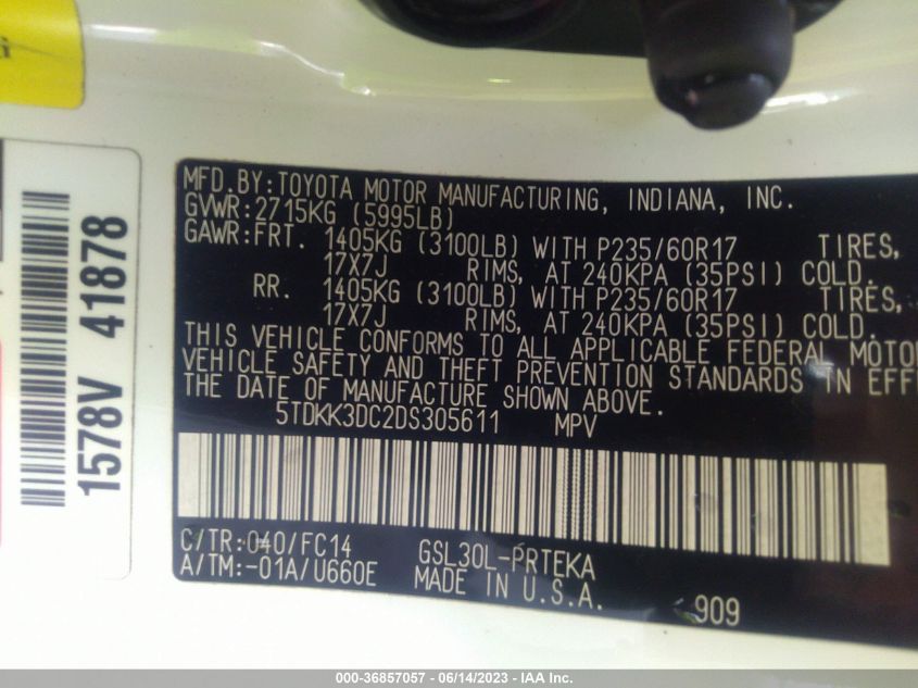 2013 TOYOTA SIENNA LE - 5TDKK3DC2DS305611