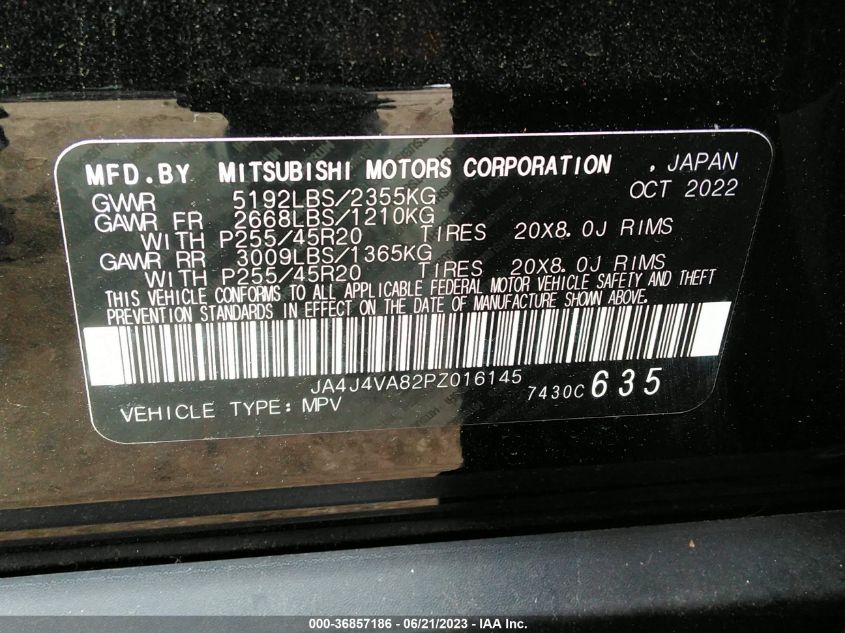 2023 MITSUBISHI OUTLANDER SEL - JA4J4VA82PZ016145