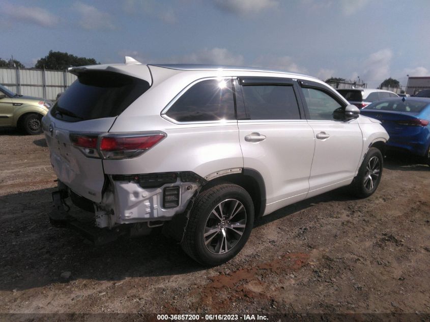 2016 TOYOTA HIGHLANDER XLE - 5TDKKRFH0GS154977