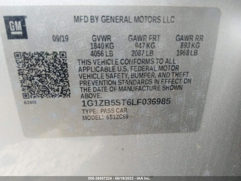 2020 CHEVROLET MALIBU LS - 1G1ZB5ST6LF036985