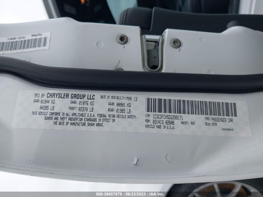 2013 DODGE DART LIMITED/R/T - 1C3CDFCH5DD299171