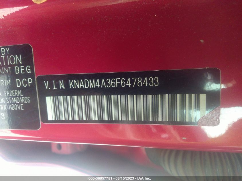 2015 KIA RIO LX - KNADM4A36F6478433