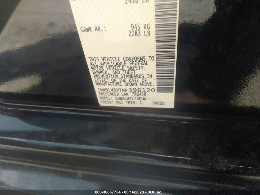 2022 NISSAN ALTIMA 2.5 SV - 1N4BL4DV7NN396120