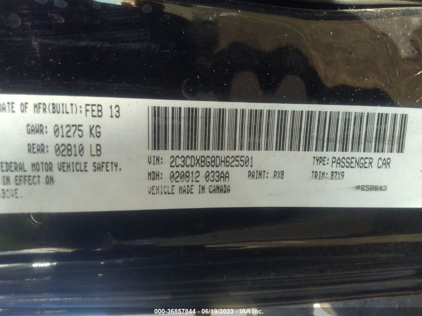 2013 DODGE CHARGER SE - 2C3CDXBG8DH625501
