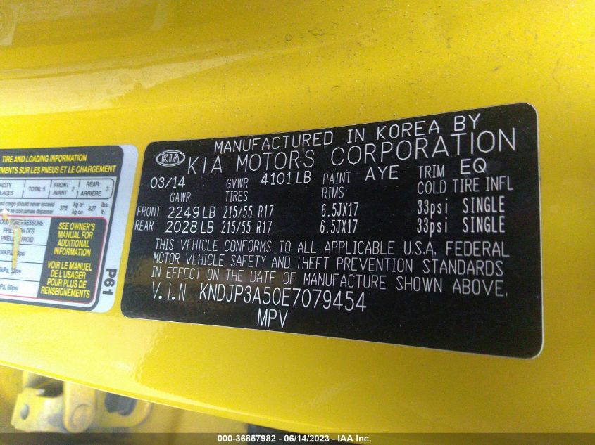 2014 KIA SOUL + - KNDJP3A50E7079454