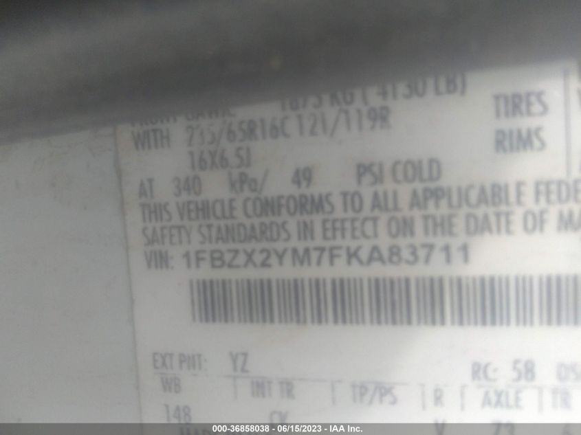 2015 FORD TRANSIT WAGON XL/XLT - 1FBZX2YM7FKA83711