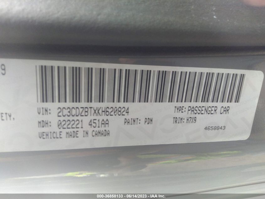 2019 DODGE CHALLENGER R/T - 2C3CDZBTXKH620824