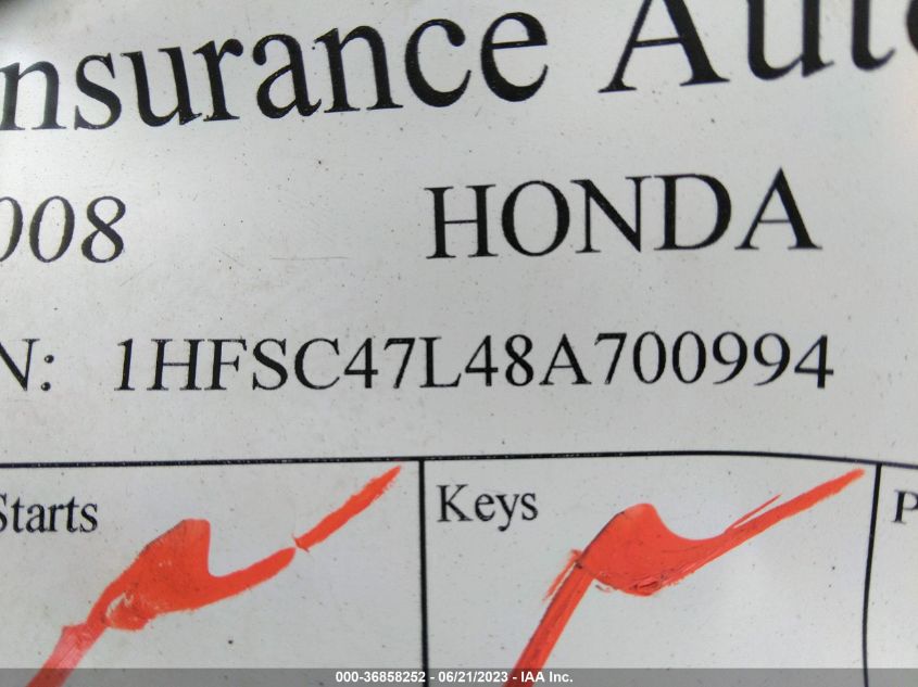 2008 HONDA GL1800 1HFSC47L48A700994