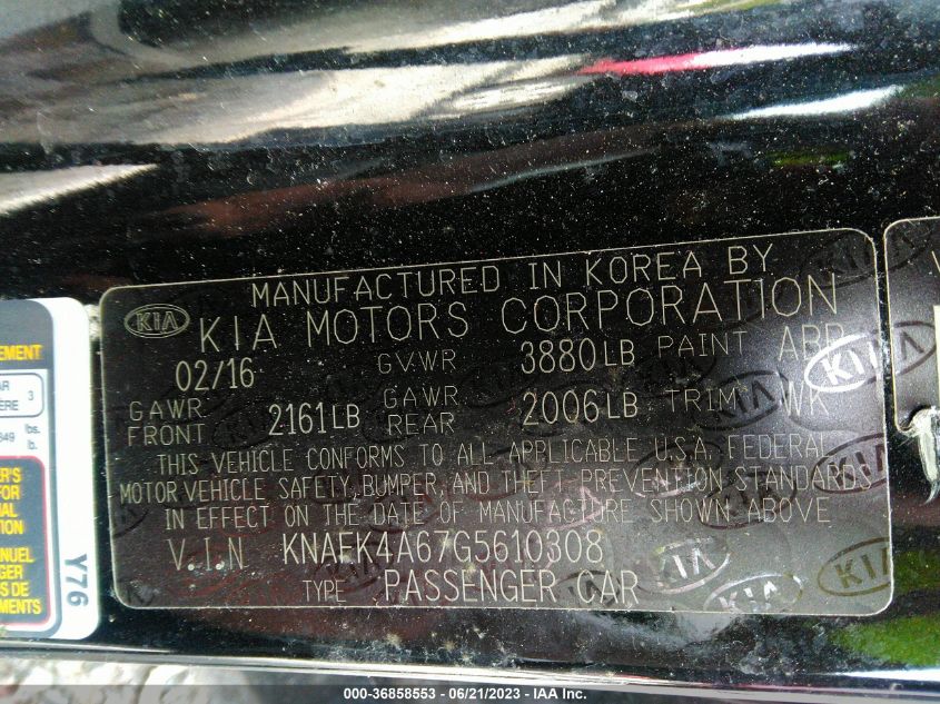 2016 KIA FORTE LX - KNAFK4A67G5610308