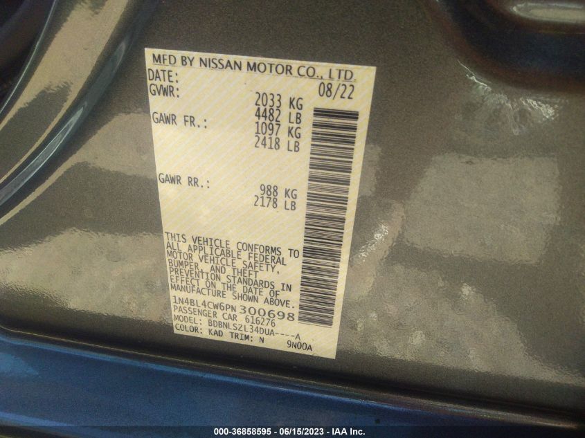 2023 NISSAN ALTIMA 2.5 SR - 1N4BL4CW6PN300698