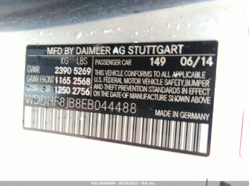 WDDHF8JB8EB044488 2014 MERCEDES-BENZ E-CLASS, photo no. 9