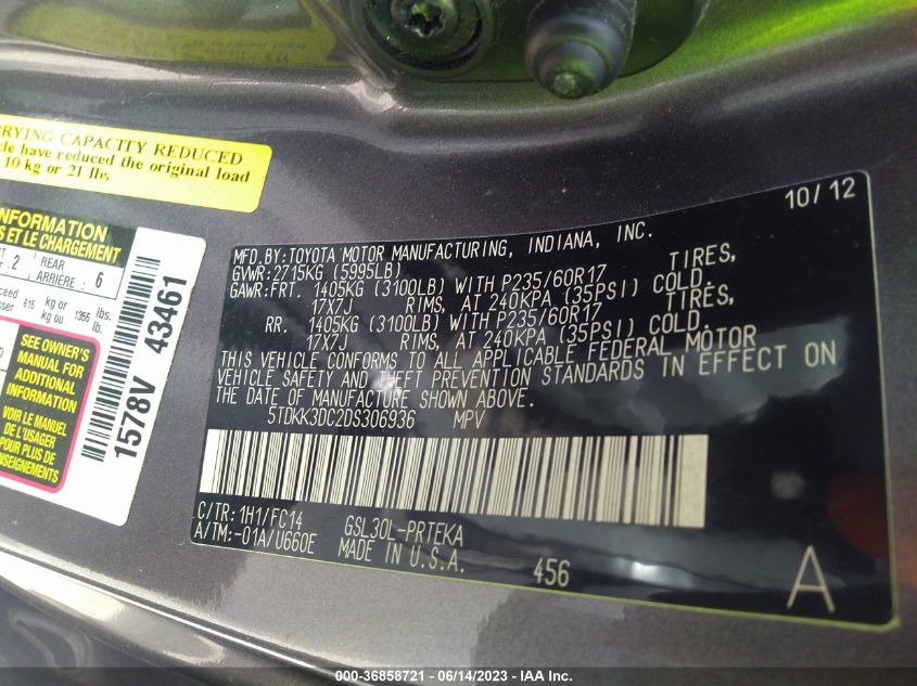 2013 TOYOTA SIENNA LE - 5TDKK3DC2DS306936