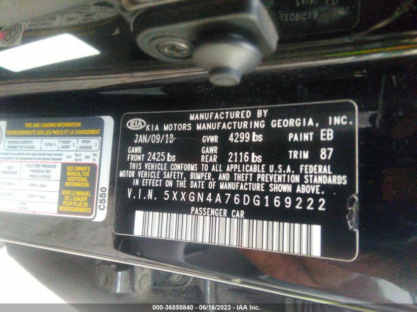 2013 KIA OPTIMA EX - 5XXGN4A76DG169222