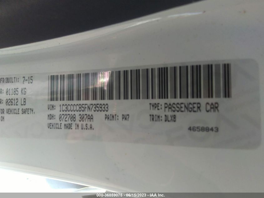 2015 CHRYSLER 200 C - 1C3CCCCB5FN735933