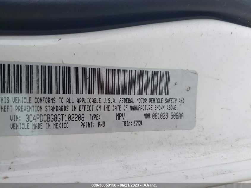 2016 DODGE JOURNEY SXT - 3C4PDCBG8GT102206