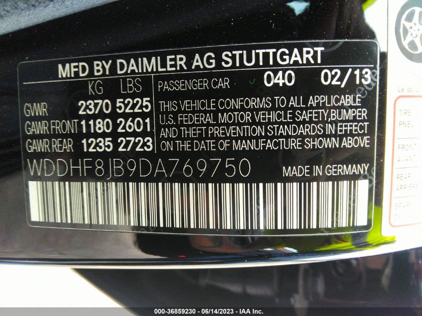 2013 MERCEDES-BENZ E-CLASS E 350 LUXURY - WDDHF8JB9DA769750