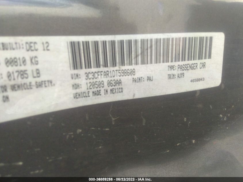 2013 FIAT 500 POP - 3C3CFFAR1DT598608