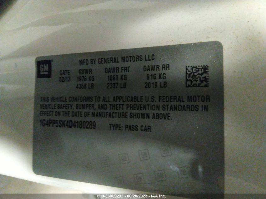 2013 BUICK VERANO - 1G4PP5SK4D4180289