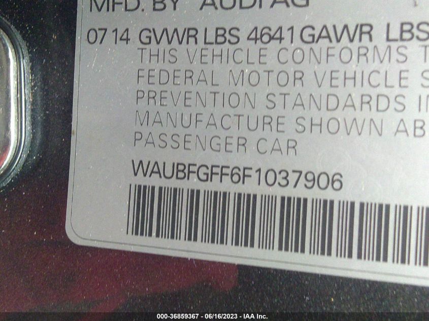 2015 AUDI S3/A3 2.0T PREMIUM PLUS - WAUBFGFF6F1037906