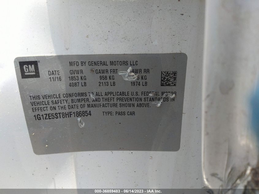 2017 CHEVROLET MALIBU LT - 1G1ZE5ST8HF186854