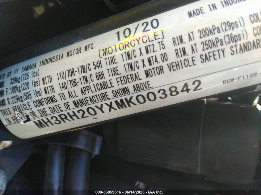 2021 YAMAHA MT-03 MH3RH20YXMK003842