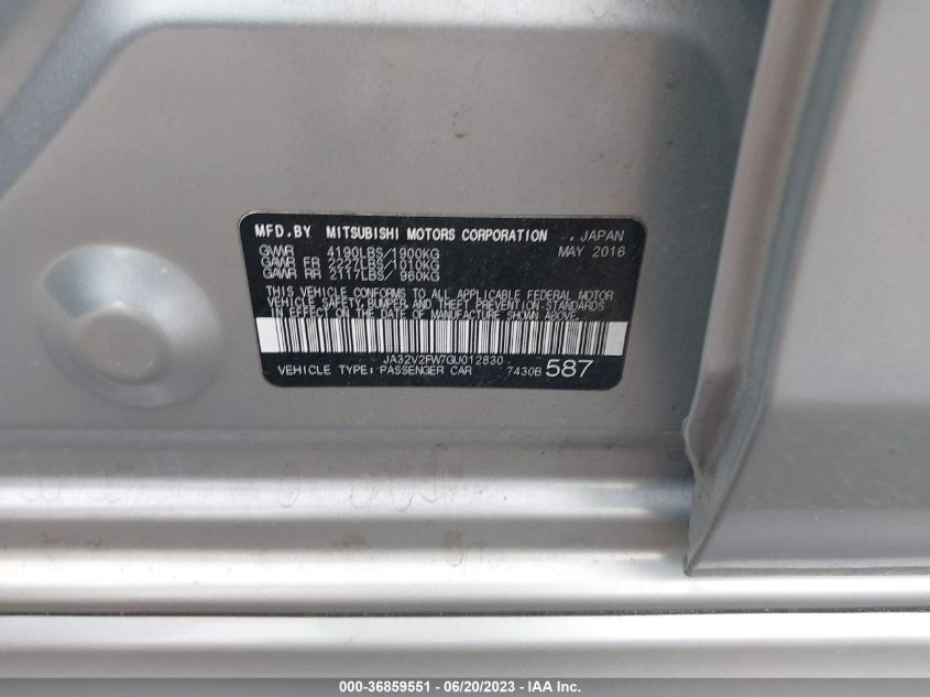 2016 MITSUBISHI LANCER SE/ES/SEL - JA32V2FW7GU012830
