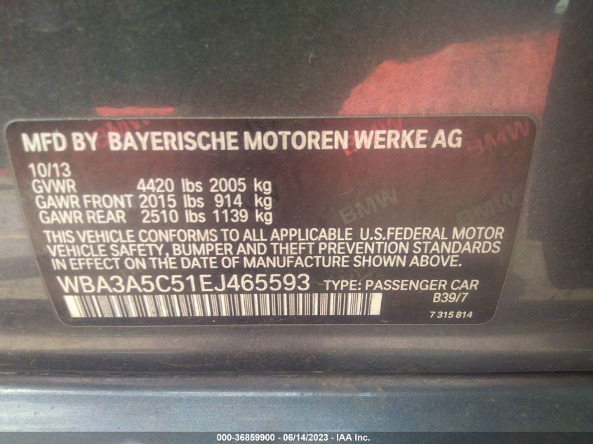 2014 BMW 3 SERIES 328I - WBA3A5C51EJ465593