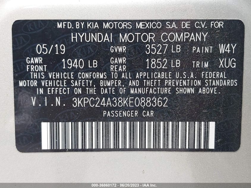 2019 HYUNDAI ACCENT SE/SEL - 3KPC24A38KE088362