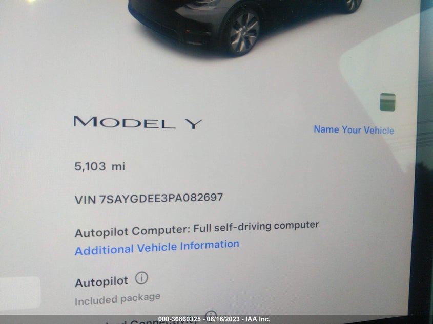 VIN 7SAYGDEE3PA082697 2023 TESLA MODEL Y LONG RANGE