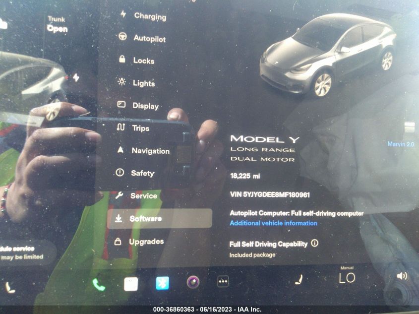 VIN 5YJYGDEE8MF180961 2021 TESLA MODEL Y LONG RANGE