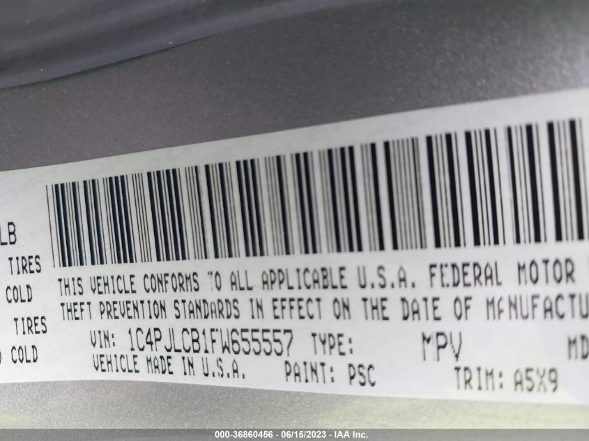 2015 JEEP CHEROKEE LATITUDE - 1C4PJLCB1FW655557