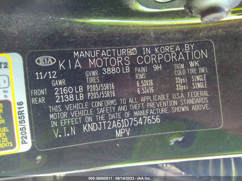 2013 KIA SOUL + - KNDJT2A61D7547656