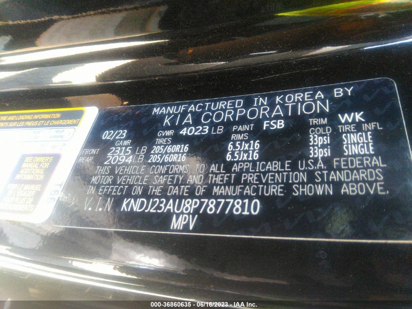 2023 KIA SOUL S - KNDJ23AU8P7877810