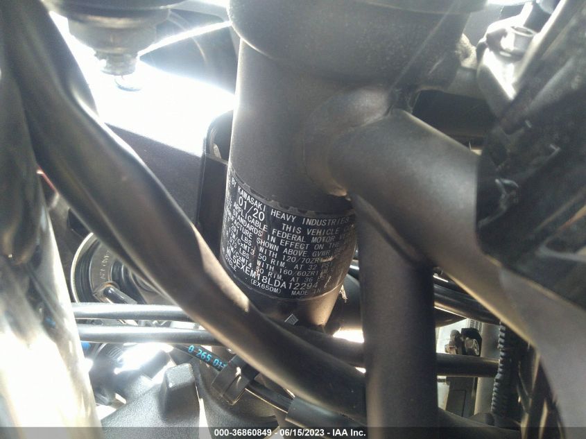 2020 KAWASAKI EX650 M - ML5EXEM18LDA12294