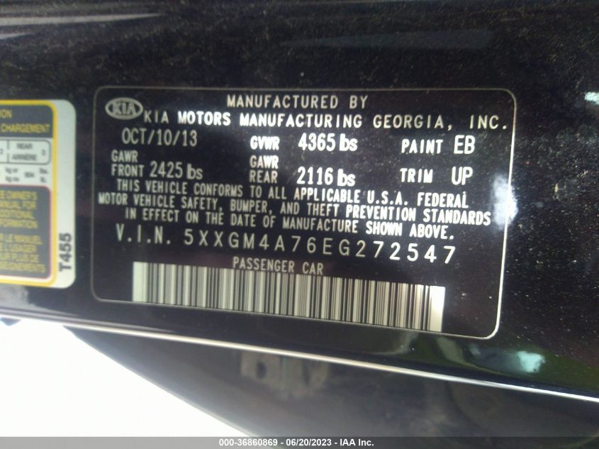 2014 KIA OPTIMA LX - 5XXGM4A76EG272547