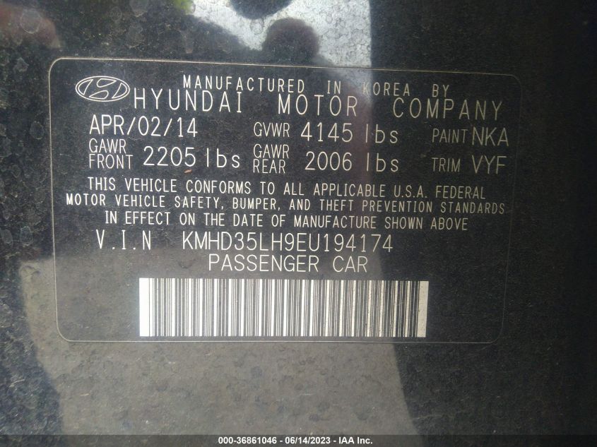 2014 HYUNDAI ELANTRA GT - KMHD35LH9EU194174