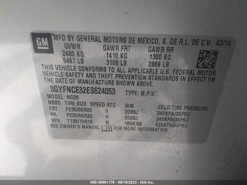 2014 CADILLAC SRX PERFORMANCE COLLECTION - 3GYFNCE32ES624053