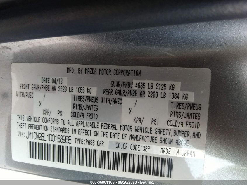 2013 MAZDA MAZDA5 SPORT - JM1CW2BL1D0158965