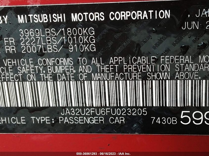 2015 MITSUBISHI LANCER ES - JA32U2FU6FU023205