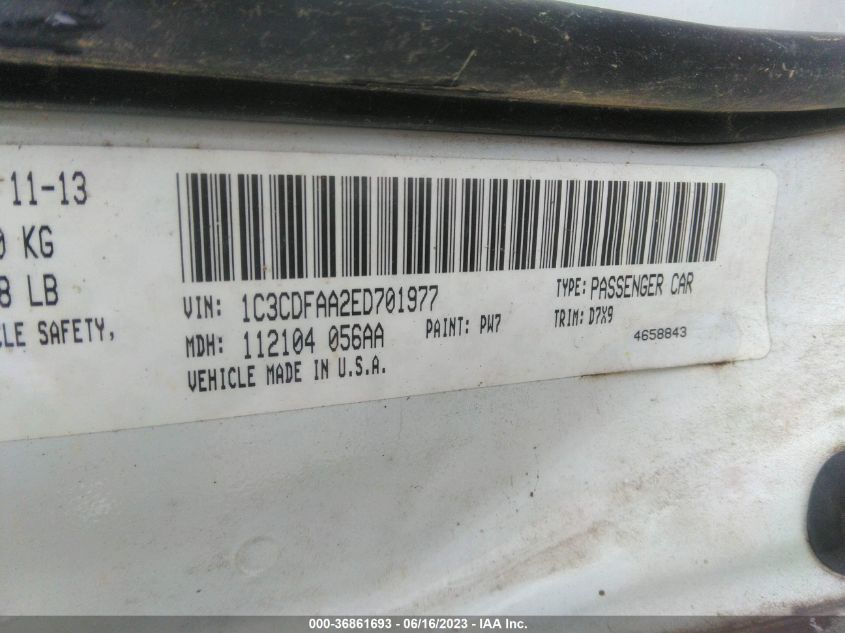 2014 DODGE DART SE - 1C3CDFAA2ED701977