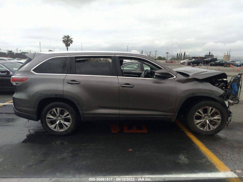 2015 TOYOTA HIGHLANDER XLE - 5TDKKRFH2FS070576