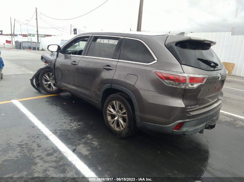 2015 TOYOTA HIGHLANDER XLE - 5TDKKRFH2FS070576